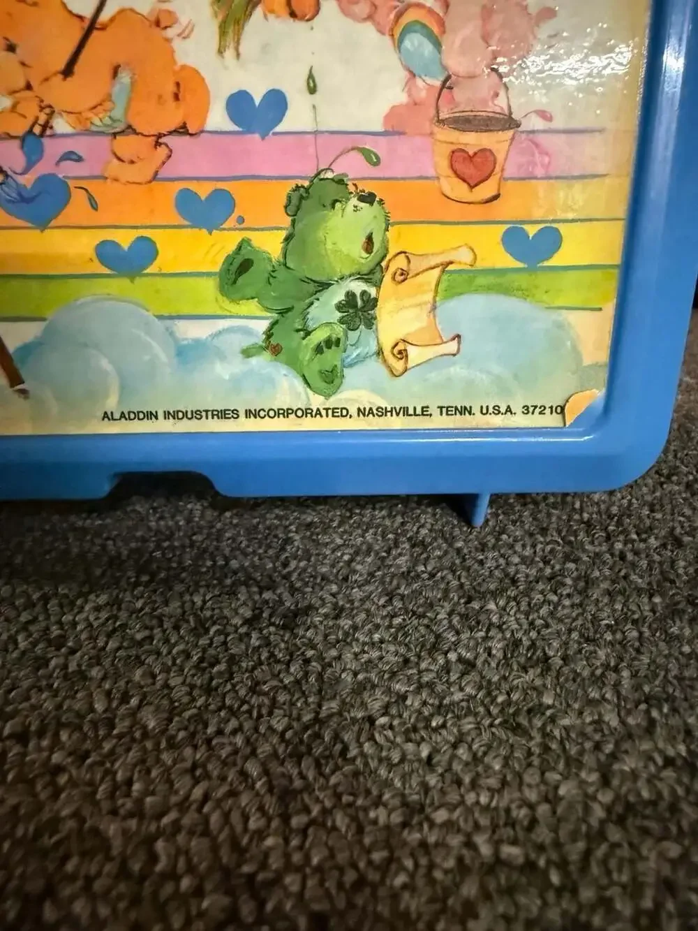 Aladdin Care Bears Blue Plastic Lunch Box